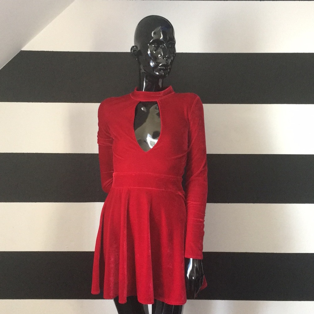 for love and lemons red velvet mini dress